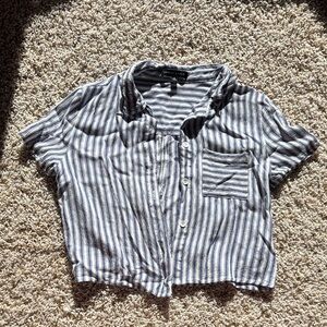 Kendall & Kylie Blue and White Striped Top